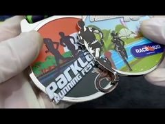 Menghasilkan Zinc Alloy Metal Medali Olahraga Taekwondo Karate Judo Berlari Sepakbola 2D 3D